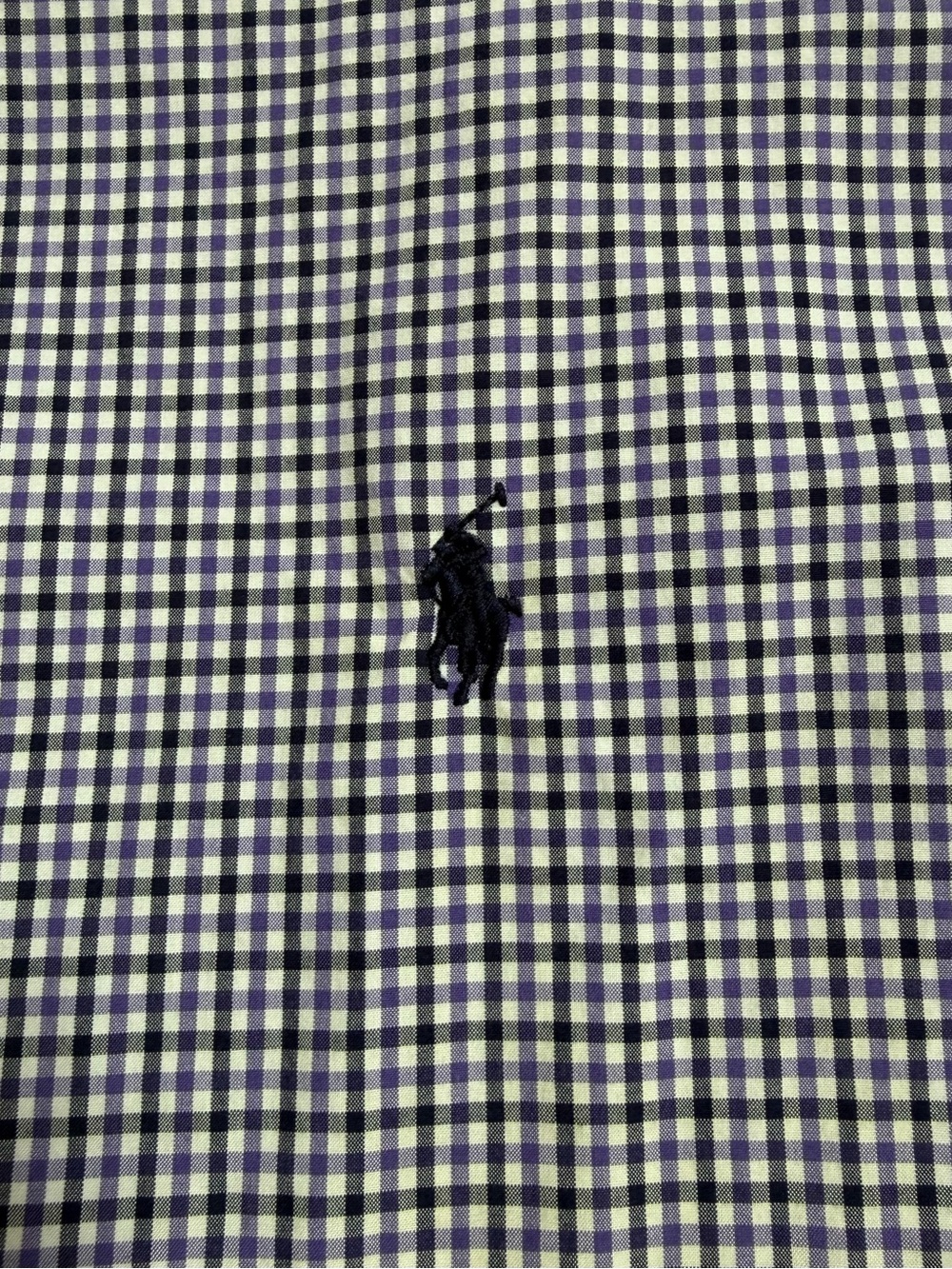 Ralph Lauren Shirt White Purple Black Gingham Button Down XXL